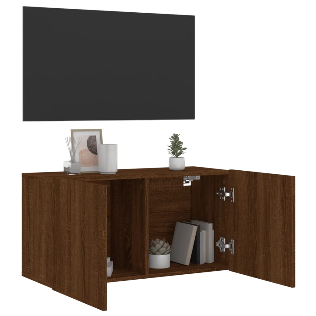 TV Cabinet Wall-mounted Brown Oak 80x30x41 cm