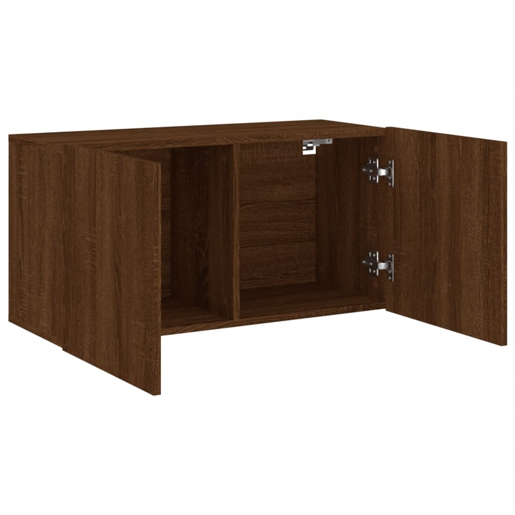 TV Cabinet Wall-mounted Brown Oak 80x30x41 cm