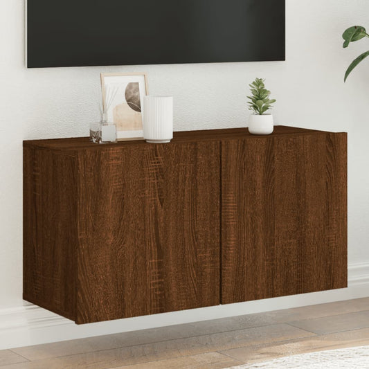 TV Cabinet Wall-mounted Brown Oak 80x30x41 cm