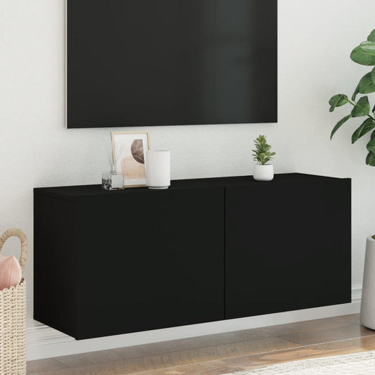 TV Cabinet Wall-mounted Black 100x30x41 cm