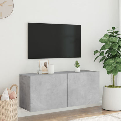 TV Cabinet Wall-mounted Concrete Grey 100x30x41 cm