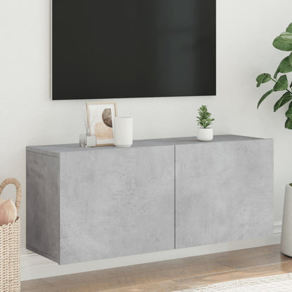 TV Cabinet Wall-mounted Concrete Grey 100x30x41 cm