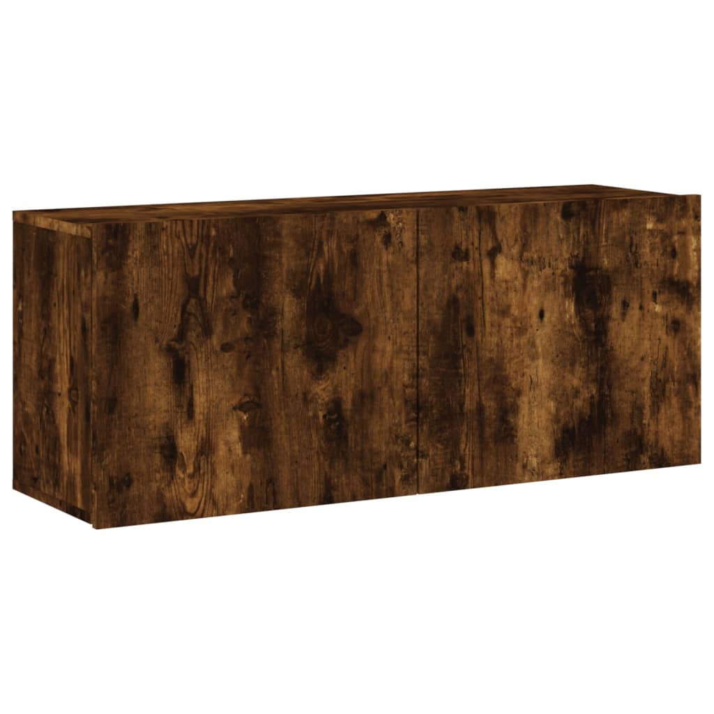 TV Cabinet Wall-mounted Smoked Oak 100x30x41 cm