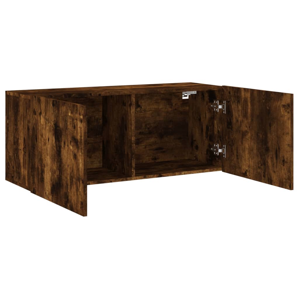 TV Cabinet Wall-mounted Smoked Oak 100x30x41 cm