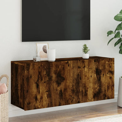 TV Cabinet Wall-mounted Smoked Oak 100x30x41 cm