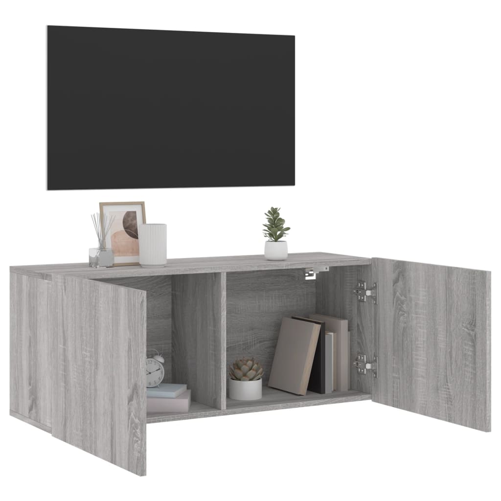 TV Cabinet Wall-mounted Grey Sonoma 100x30x41 cm