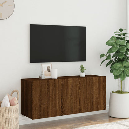 TV Cabinet Wall-mounted Brown Oak 100x30x41 cm