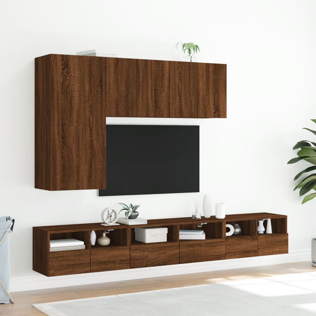 TV Cabinet Wall-mounted Brown Oak 100x30x41 cm