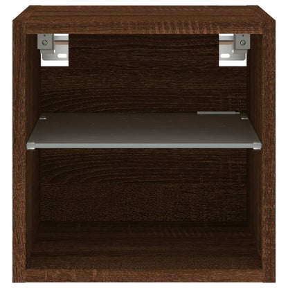 TV Wall Cabinets with LED Lights 2 pcs Brown Oak 30x28.5x30 cm