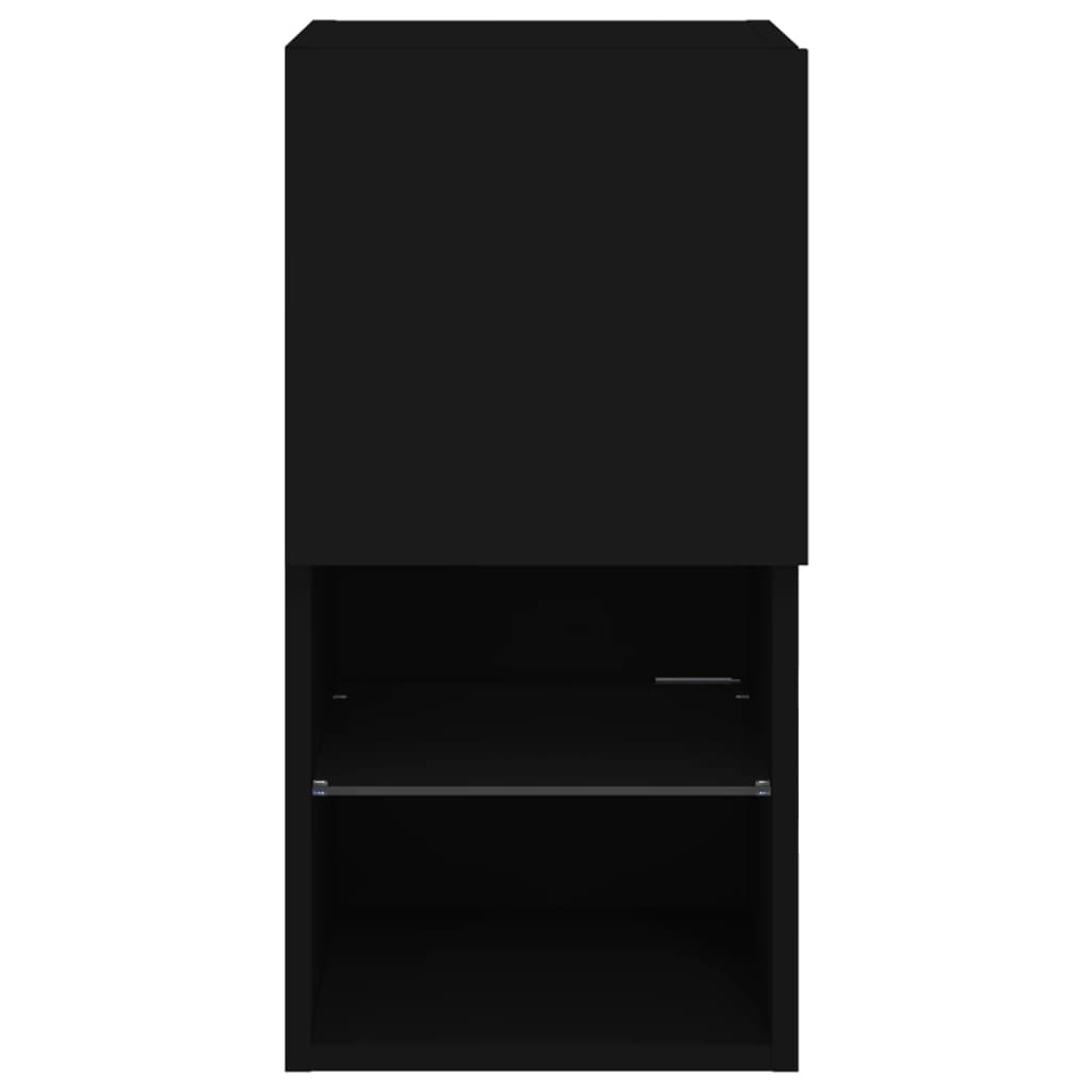 TV Cabinet with LED Lights Black 30.5x30x60 cm