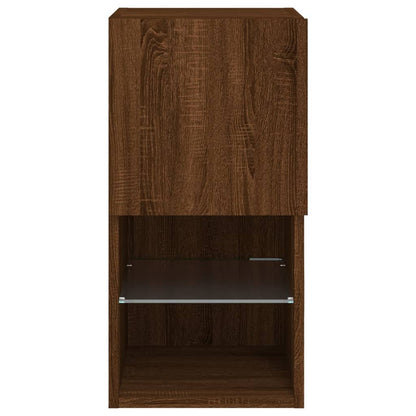 TV Cabinet with LED Lights Brown Oak 30.5x30x60 cm