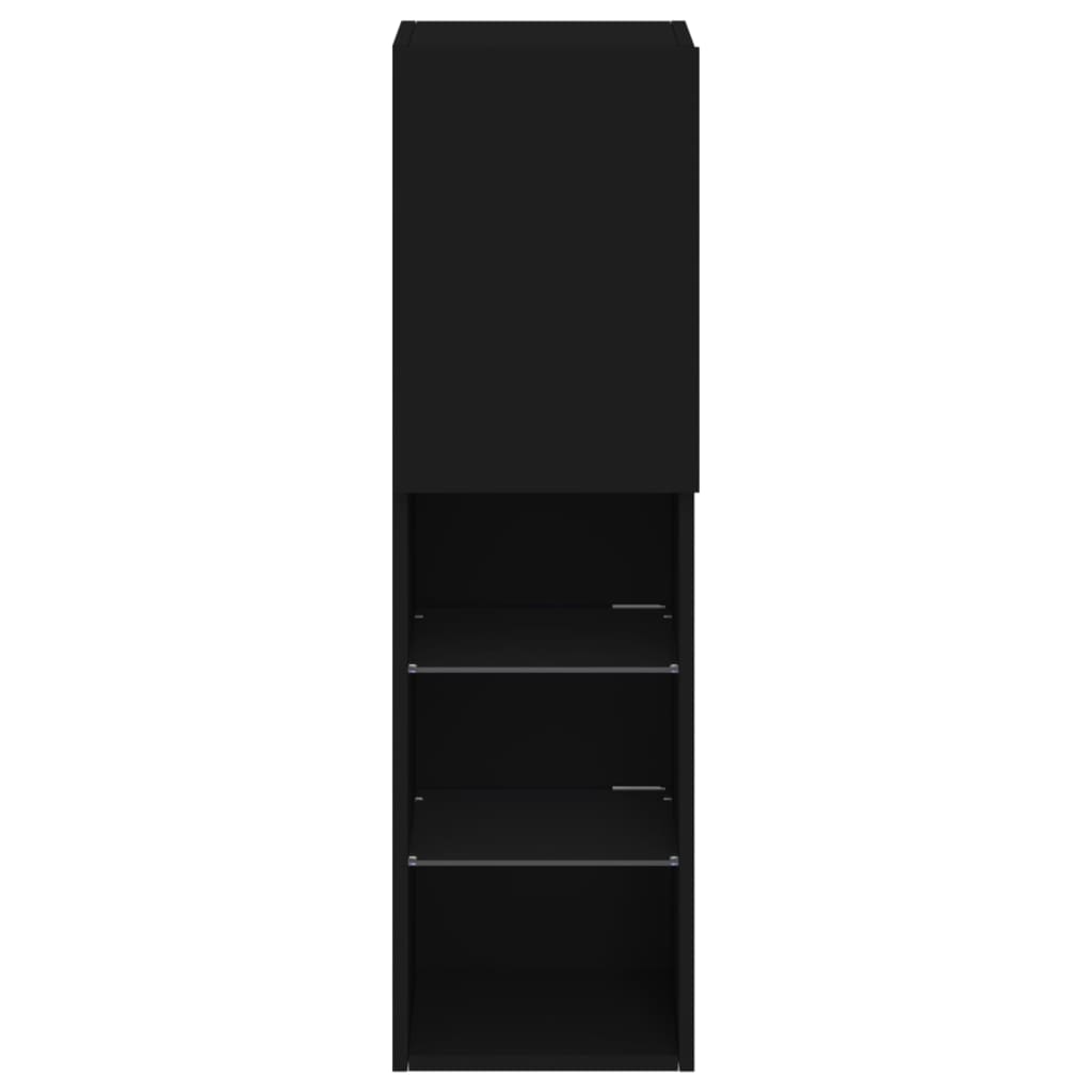 TV Cabinet with LED Lights Black 30.5x30x102 cm