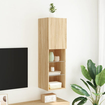 TV Cabinet with LED Lights Sonoma Oak 30.5x30x102 cm