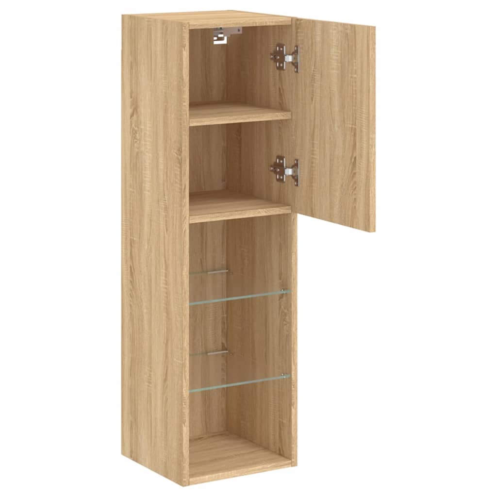 TV Cabinet with LED Lights Sonoma Oak 30.5x30x102 cm