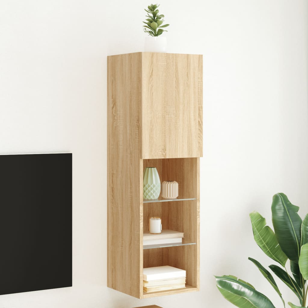 TV Cabinet with LED Lights Sonoma Oak 30.5x30x102 cm