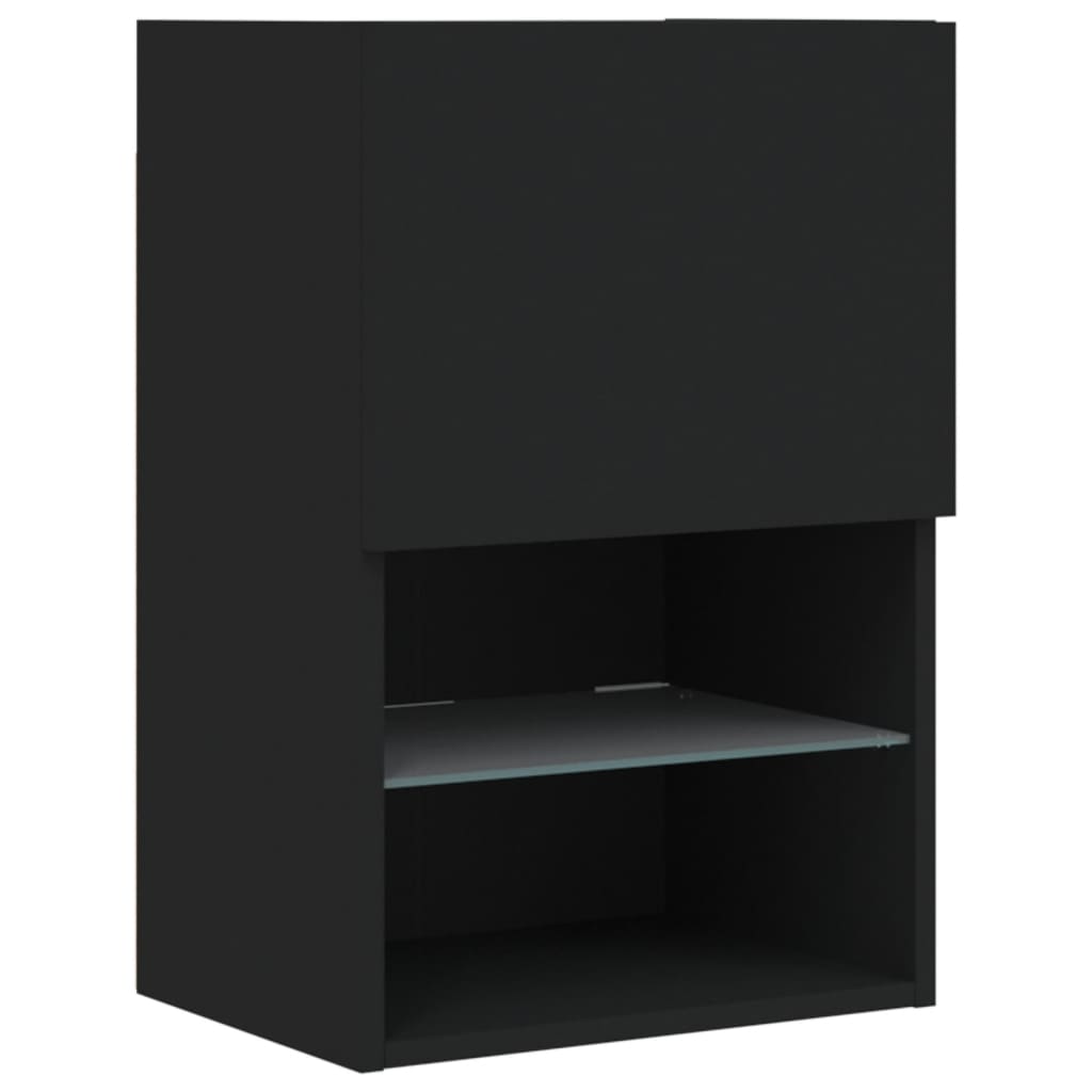 TV Cabinet with LED Lights Black 40.5x30x60 cm