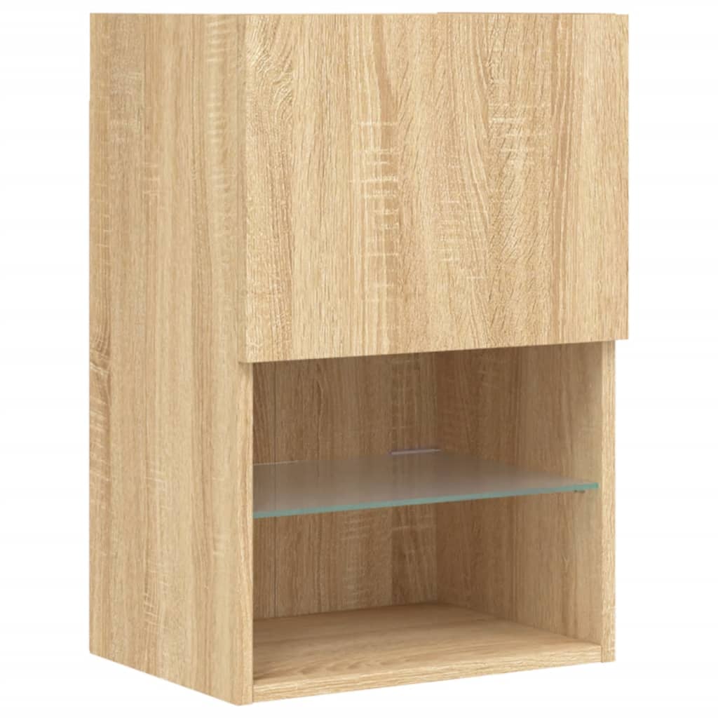 TV Cabinet with LED Lights Sonoma Oak 40.5x30x60 cm