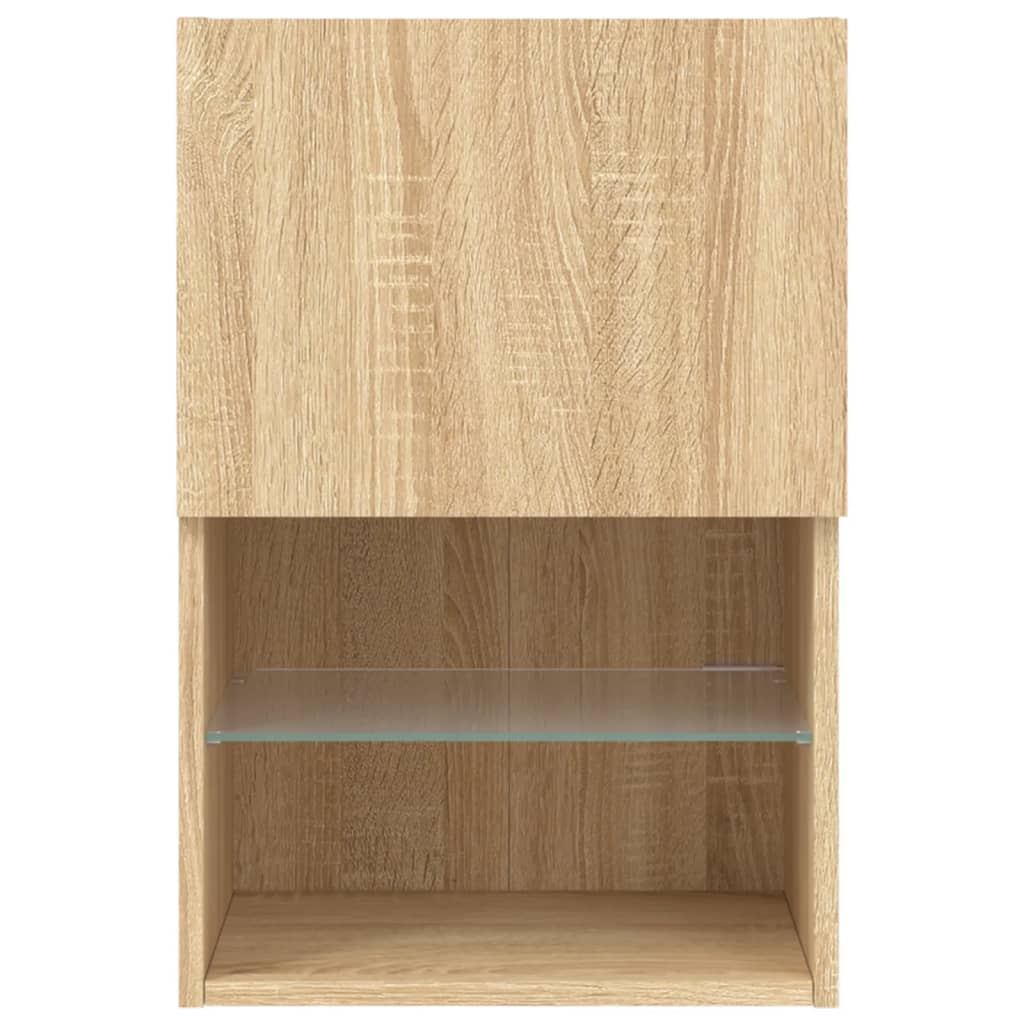 TV Cabinet with LED Lights Sonoma Oak 40.5x30x60 cm