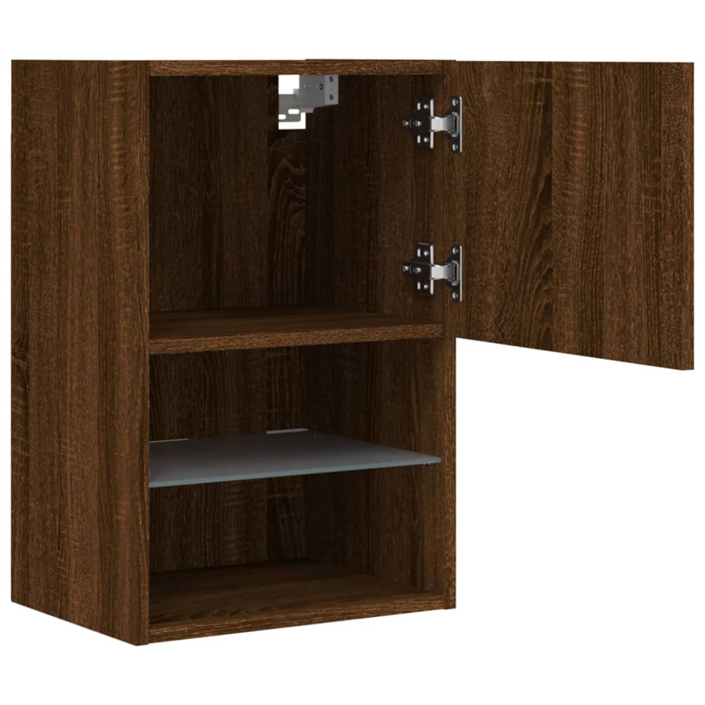 TV Cabinet with LED Lights Brown Oak 40.5x30x60 cm