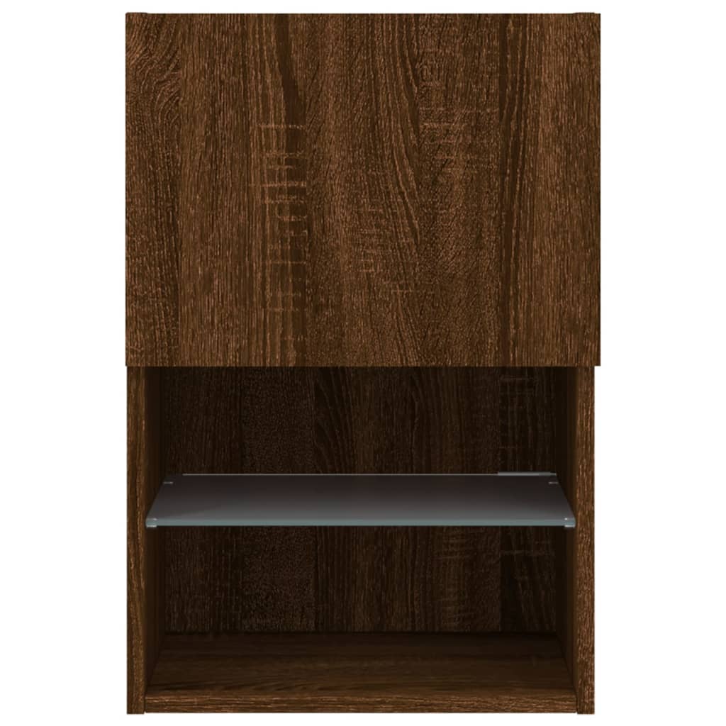 TV Cabinet with LED Lights Brown Oak 40.5x30x60 cm