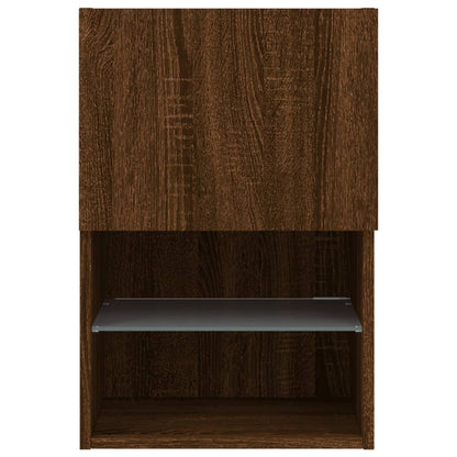 TV Cabinets with LED Lights 2 pcs Brown Oak 40.5x30x60 cm