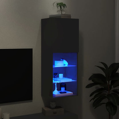 TV Cabinet with LED Lights Black 40.5x30x102 cm