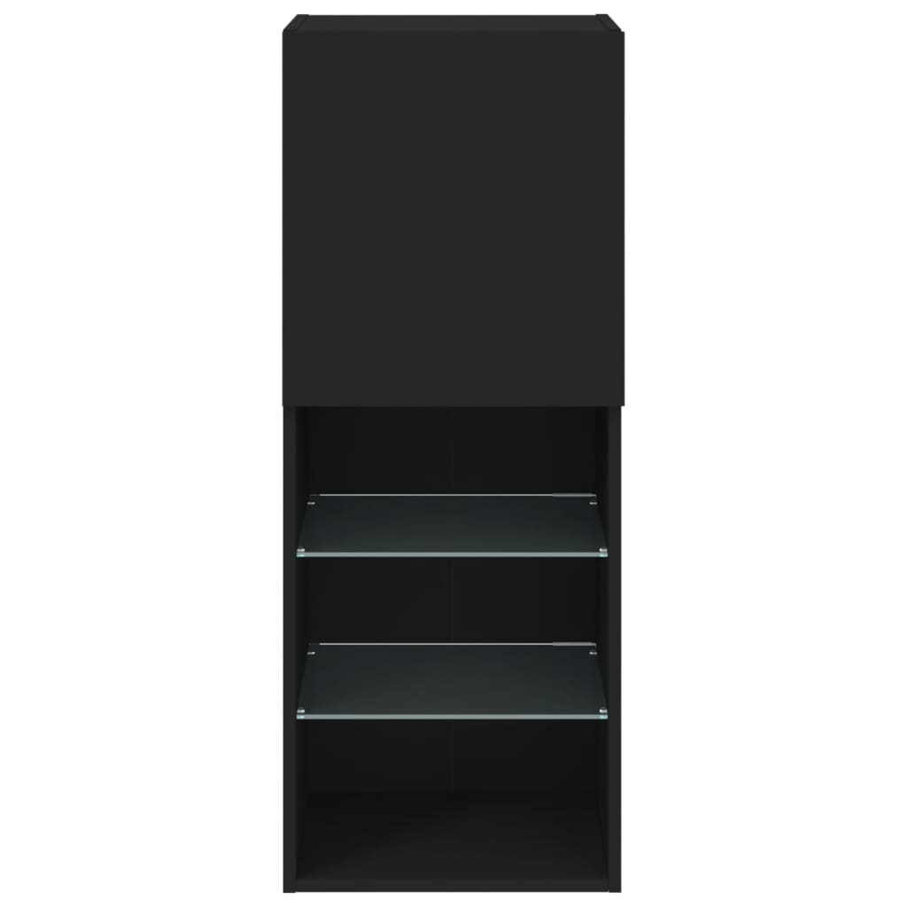 TV Cabinet with LED Lights Black 40.5x30x102 cm