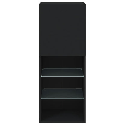 TV Cabinet with LED Lights Black 40.5x30x102 cm