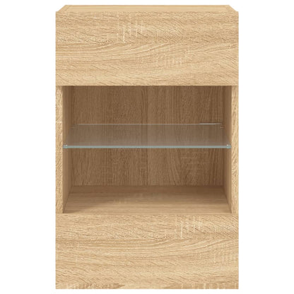 TV Wall Cabinet with LED Lights Sonoma Oak 40x30x60.5 cm