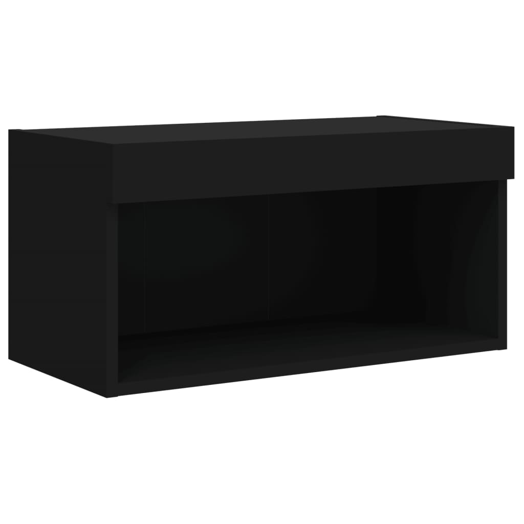 TV Cabinet with LED Lights Black 60x30x30 cm