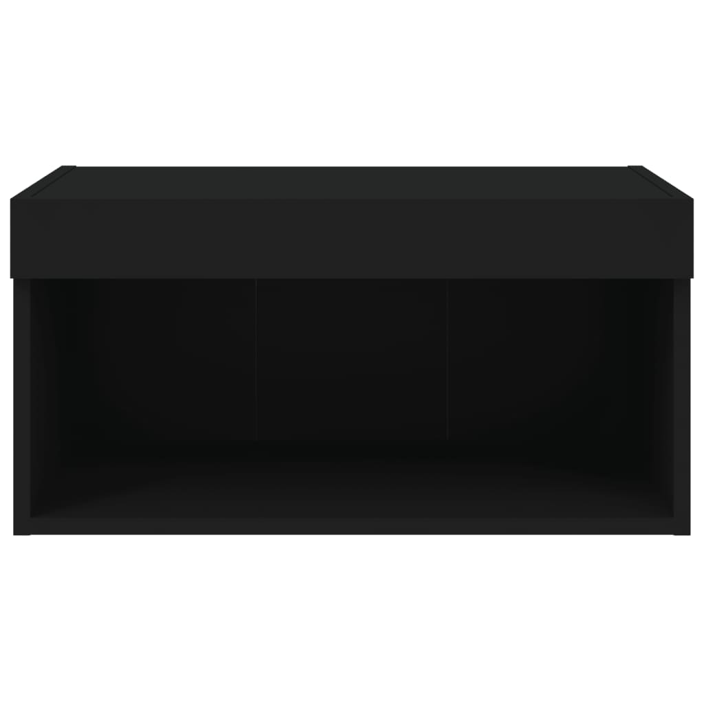 TV Cabinet with LED Lights Black 60x30x30 cm