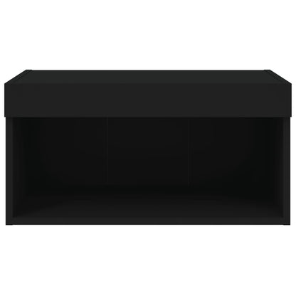 TV Cabinet with LED Lights Black 60x30x30 cm