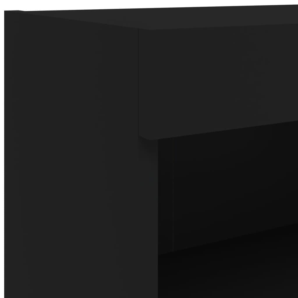 TV Cabinet with LED Lights Black 60x30x30 cm