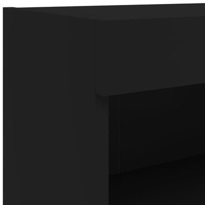 TV Cabinet with LED Lights Black 60x30x30 cm