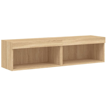 TV Cabinets with LED Lights 2 pcs Sonoma Oak 60x30x30 cm