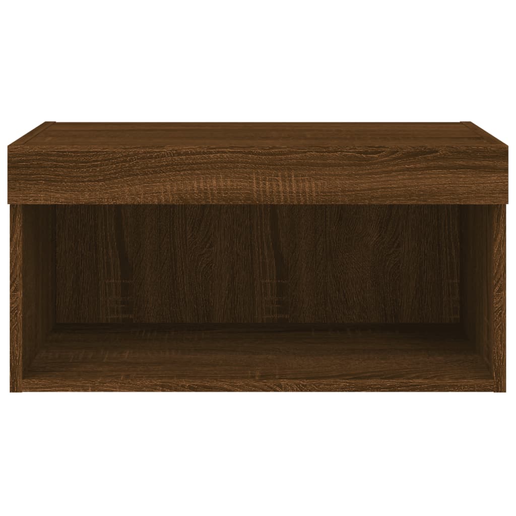 TV Cabinet with LED Lights Brown Oak 60x30x30 cm