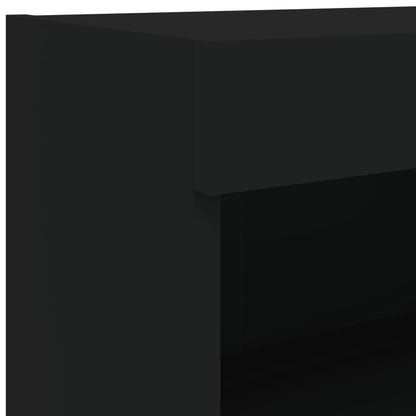 TV Cabinet with LED Lights Black 80x30x30 cm