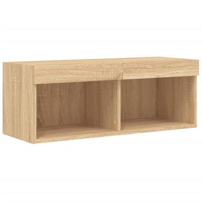 TV Cabinet with LED Lights Sonoma Oak 80x30x30 cm