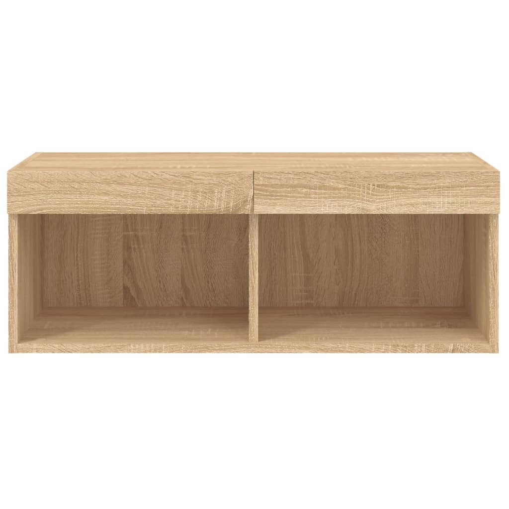 TV Cabinet with LED Lights Sonoma Oak 80x30x30 cm