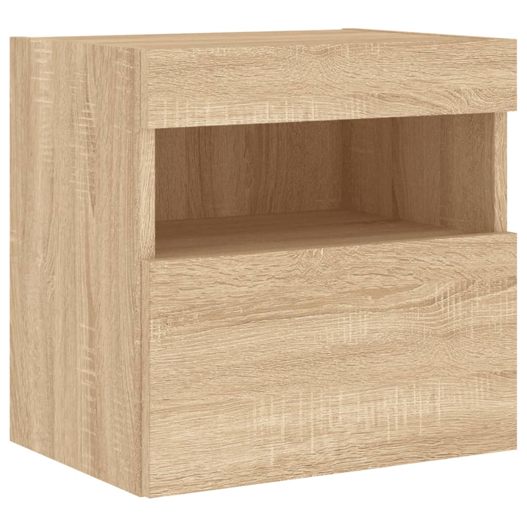 TV Wall Cabinet with LED Lights Sonoma Oak 40x30x40 cm