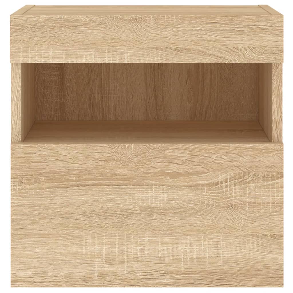 TV Wall Cabinet with LED Lights Sonoma Oak 40x30x40 cm