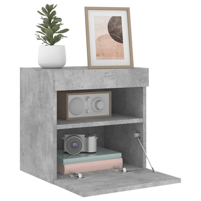 TV Wall Cabinets with LED Lights 2 pcs Concrete Grey 40x30x40 cm