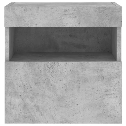 TV Wall Cabinets with LED Lights 2 pcs Concrete Grey 40x30x40 cm