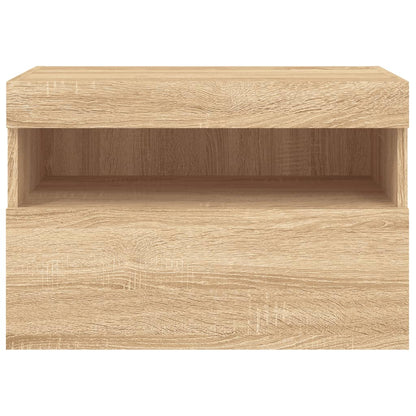 TV Wall Cabinet with LED Lights Sonoma Oak 60x30x40 cm