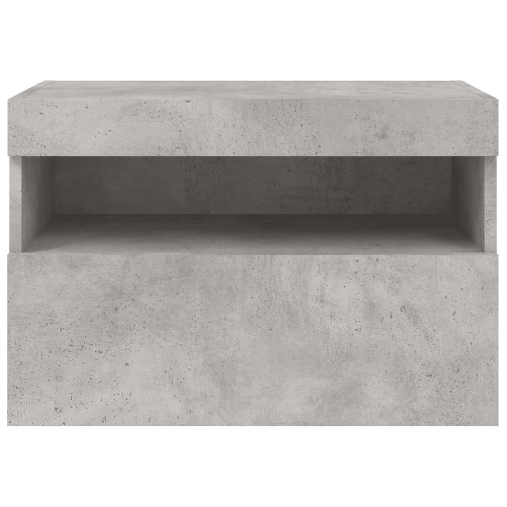 TV Wall Cabinet with LED Lights Concrete Grey 60x30x40 cm