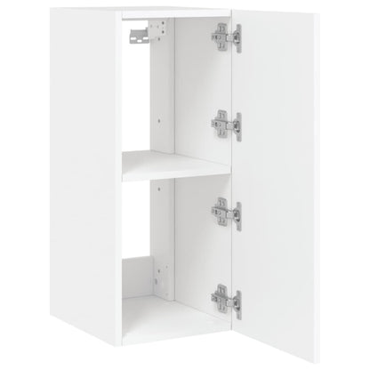 TV Wall Cabinet with LED Lights White 30.5x35x70 cm