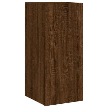 TV Wall Cabinets with LED Lights 2 pcs Brown Oak 30.5x35x70 cm