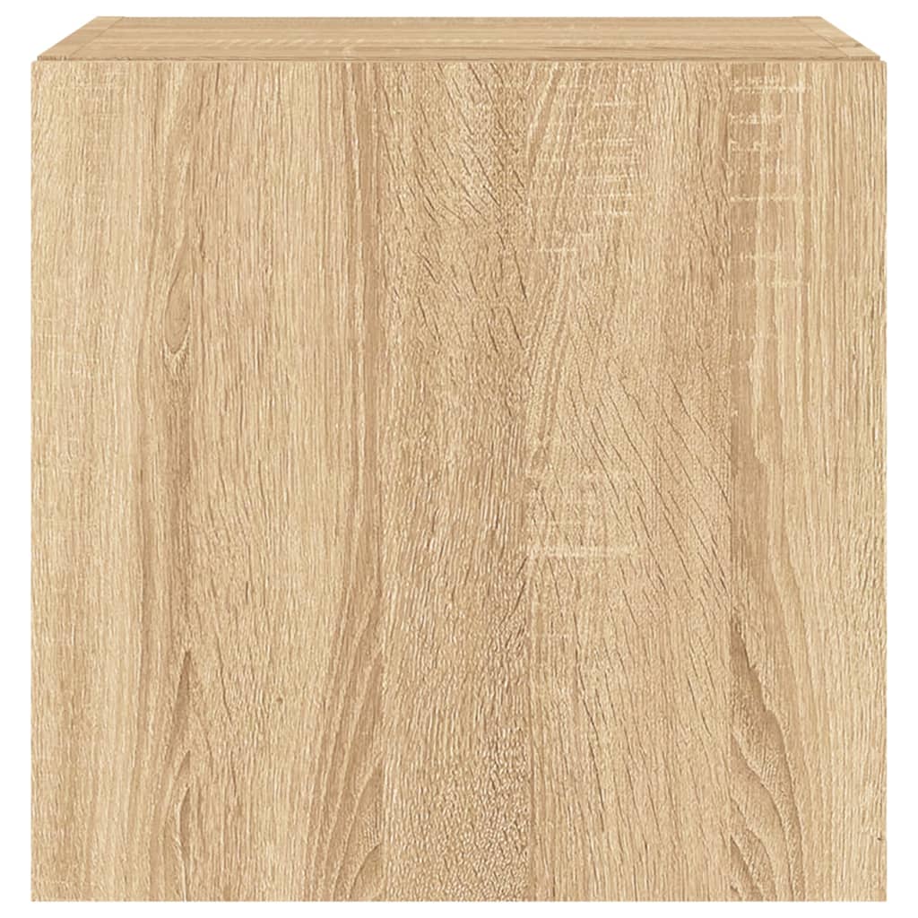 TV Wall Cabinet with LED Lights Sonoma Oak 40.5x35x40 cm