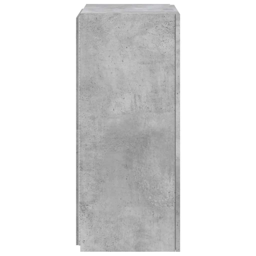 TV Wall Cabinet with LED Lights Concrete Grey 40.5x35x80 cm