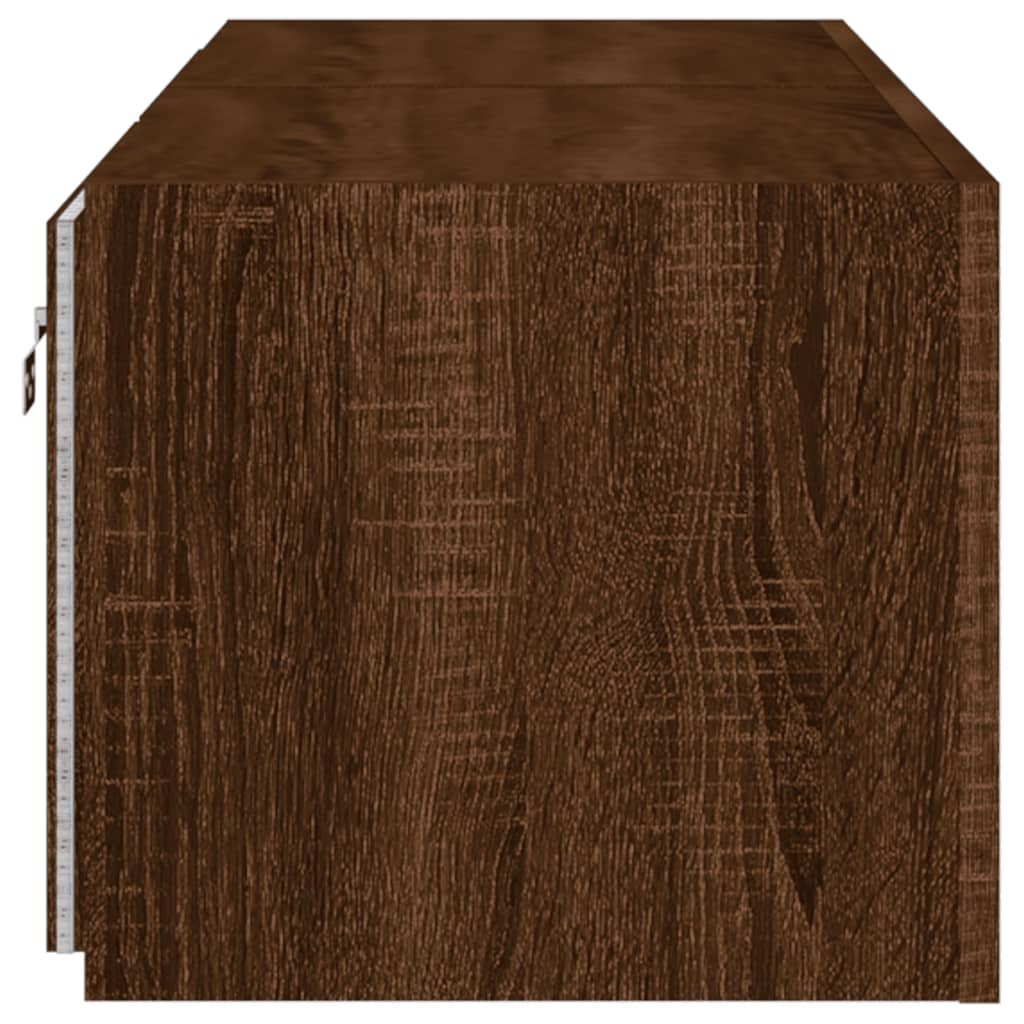 TV Wall Cabinets with LED Lights 2 pcs Brown Oak 60x35x31 cm